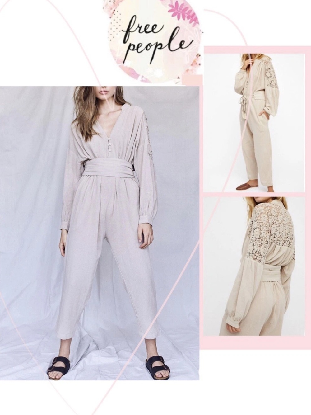 Free People Izzy Jumpsuit - Womens Tan/Beige